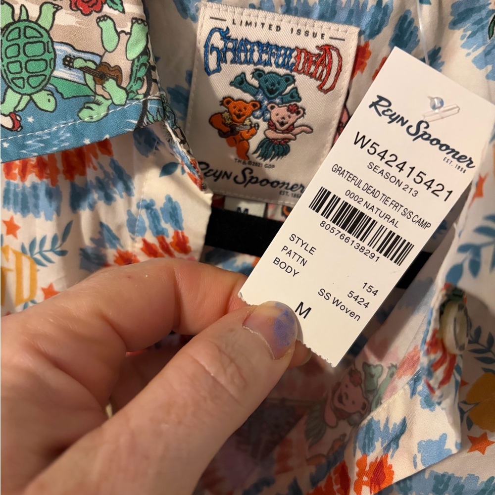 🆕 nwt Reyn Spooner Grateful Dead Multicolor Button Down Shirt medium - Picture 3 of 7